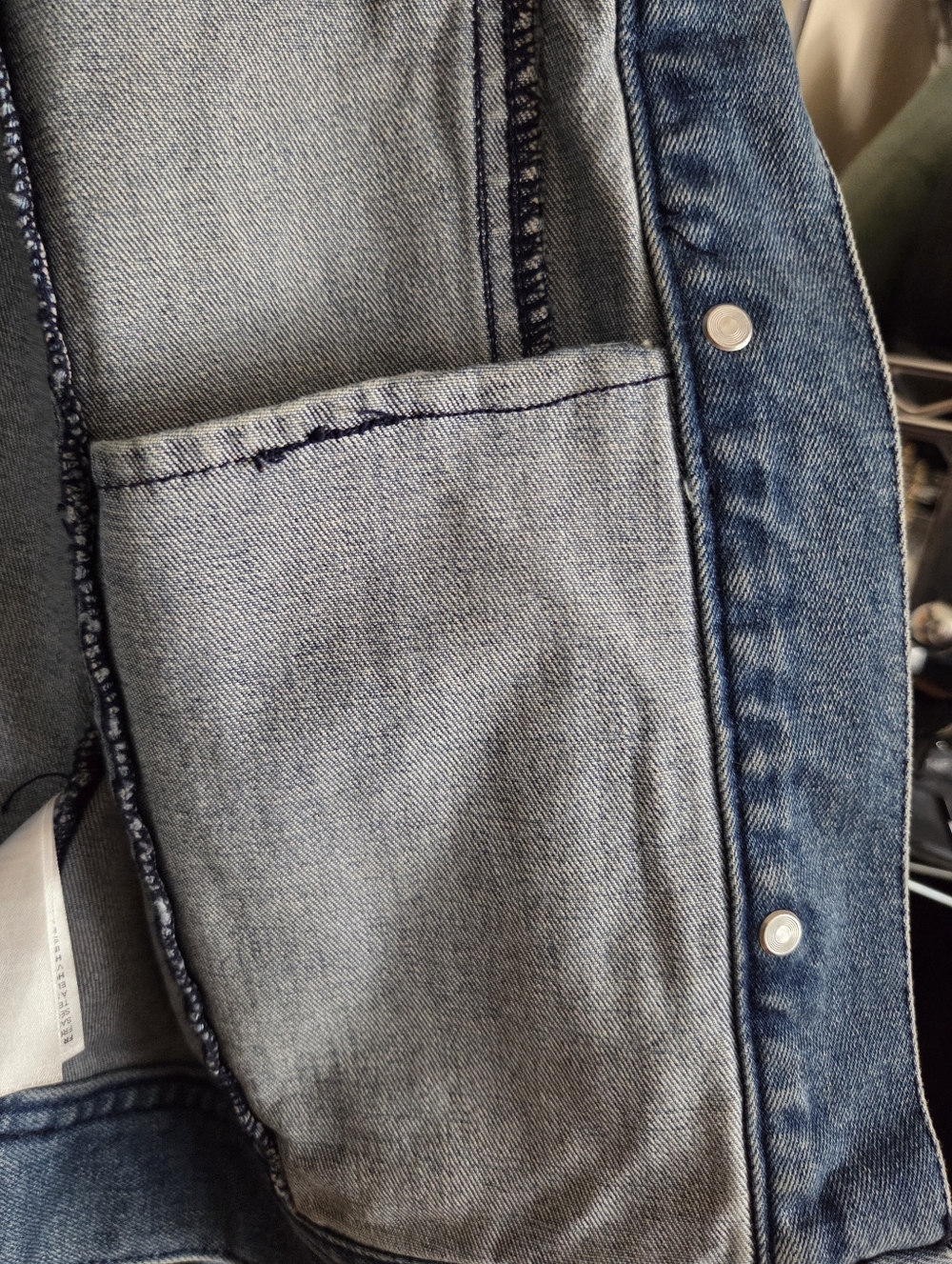 Denim Ruffle-Trim Jacket - Blue - Picture 5 of 6